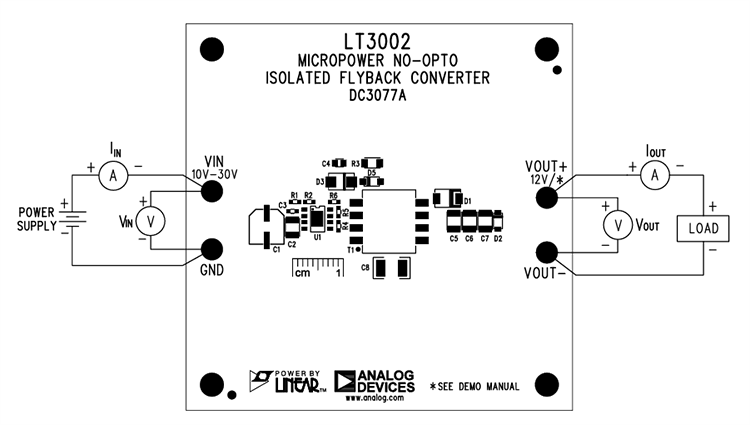 Diagramma - Analog Devices Inc. Circuito di dimostrazione per LT3002